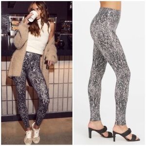 Spanx Coated Faux Leather Snake Shine Leggings